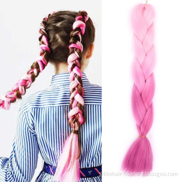 Low Price Wholesale 24 Inch Pink PROTECTIVE STYLE LIGHTWEIGHT Jumbo Braids Hair Easy Braiding Synthetic Hair Extensions
